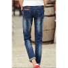 Men's Solid Casual Jeans,Cotton Blue-4