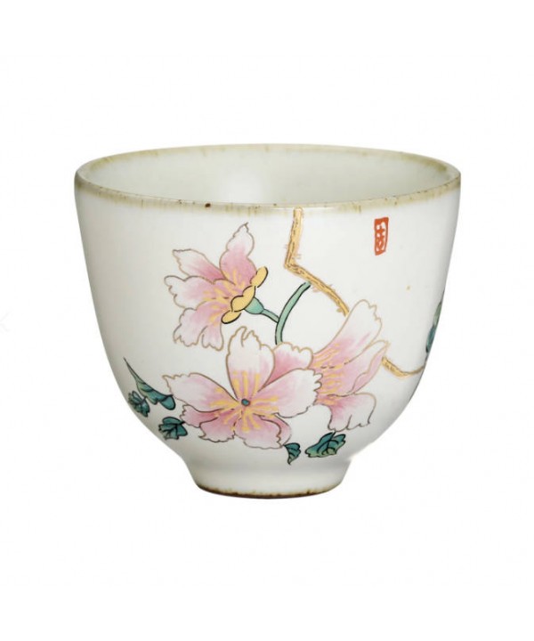 Art Yellow Glaze Pottery Tea Cup